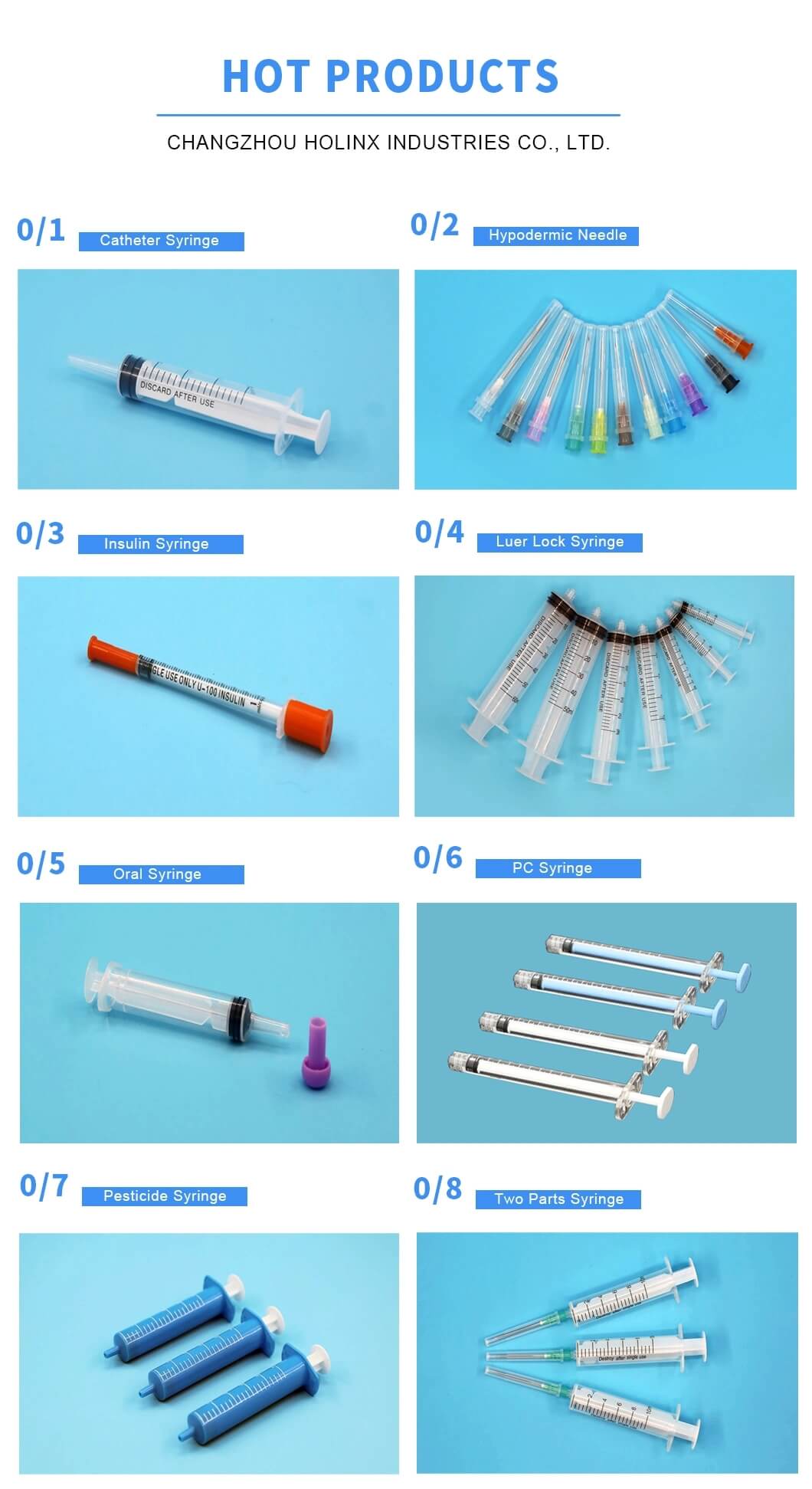 Variety of Disposable Syringe 